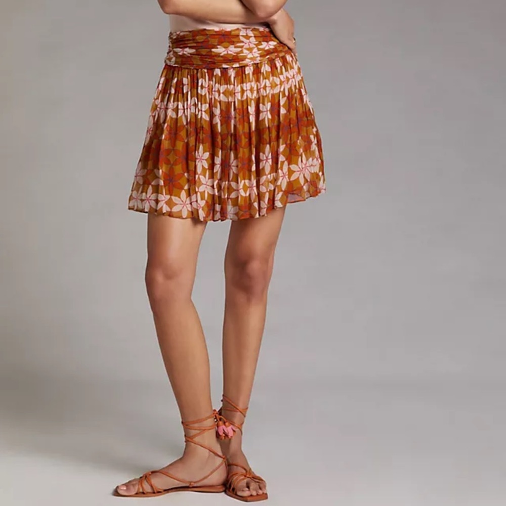 Anthropologie RUCHED MINI SKIRT size xl nwt